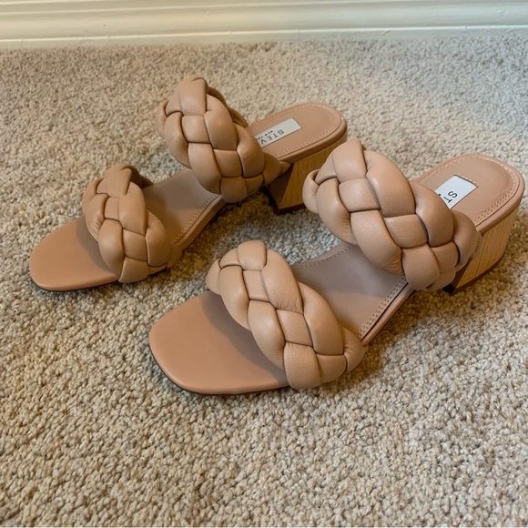 Steve Madden BELIZA NUDE LEATHER braided heels - Picture 6 of 7